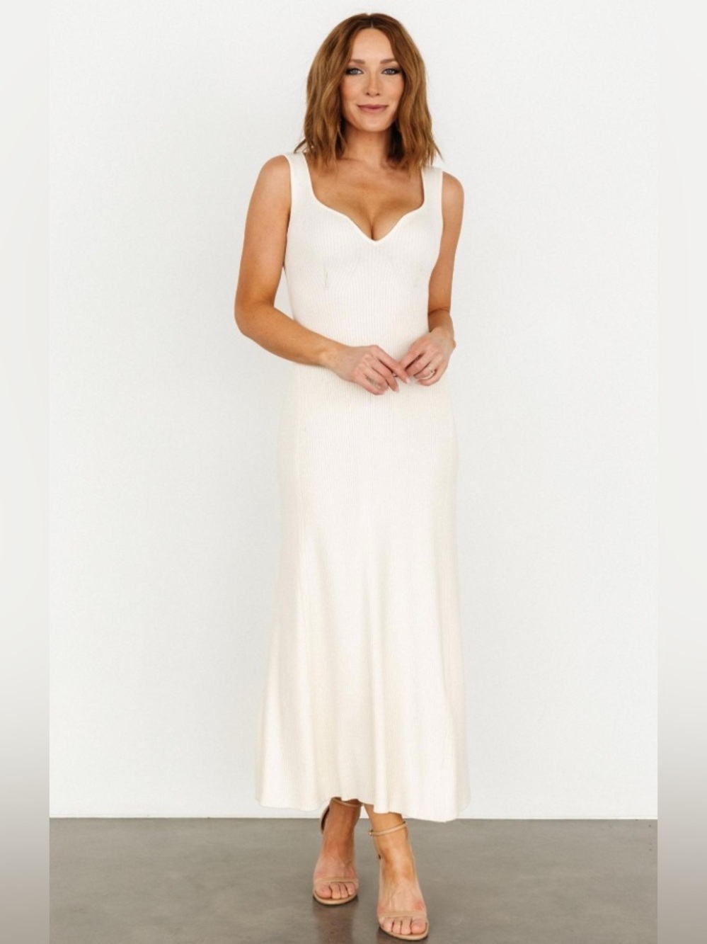 NWT Baltic Born / Justine Ribbed Tank Maxi Dress / Small / Cream